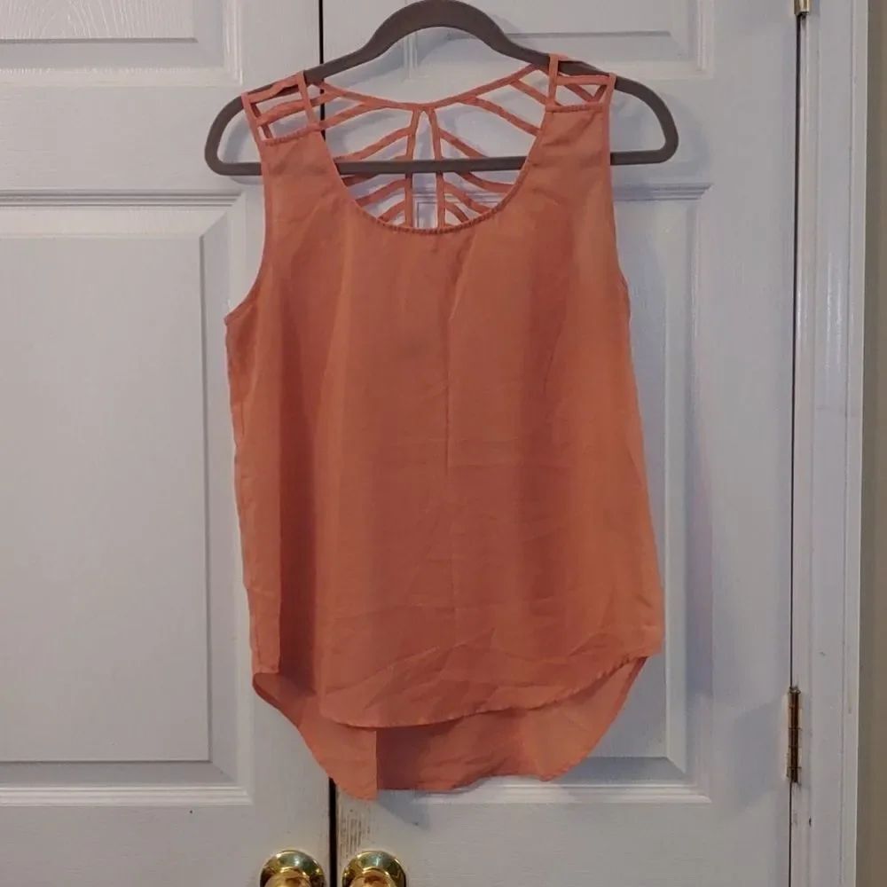 E& M peachish blouse Sz